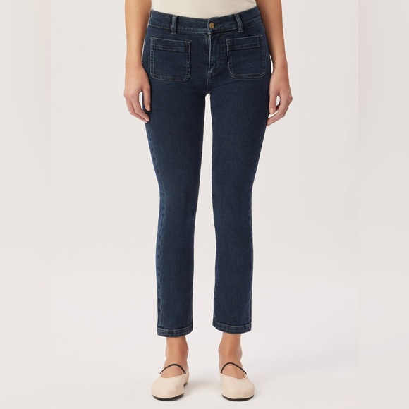 NEW DL1961 Mara Mid Rise Straight Instasculpt Jeans in Seacliff